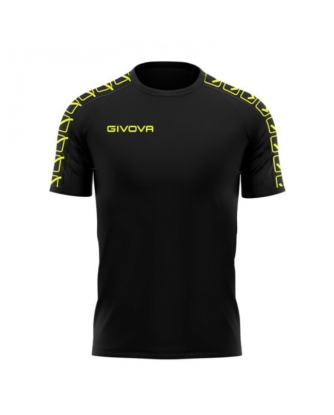 T-SHIRT POLY BAND NERO/GIALLO FLUO Tg. 3XL