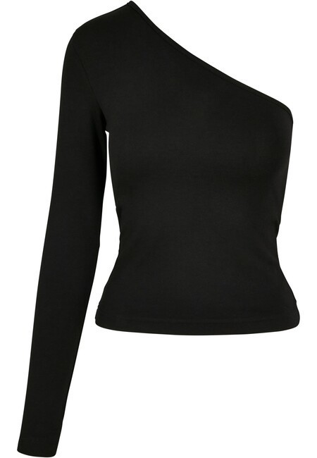 Urban Classics Ladies Asymmetric Longsleeve black - XS