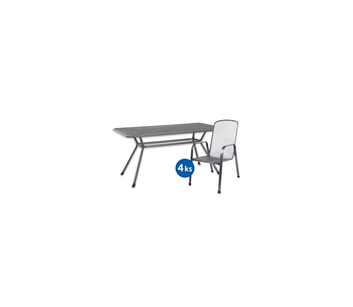 Marimex | Záhradný stôl Tavio 160 cm + 4x pevné kreslo Savoy Basic | 11640036