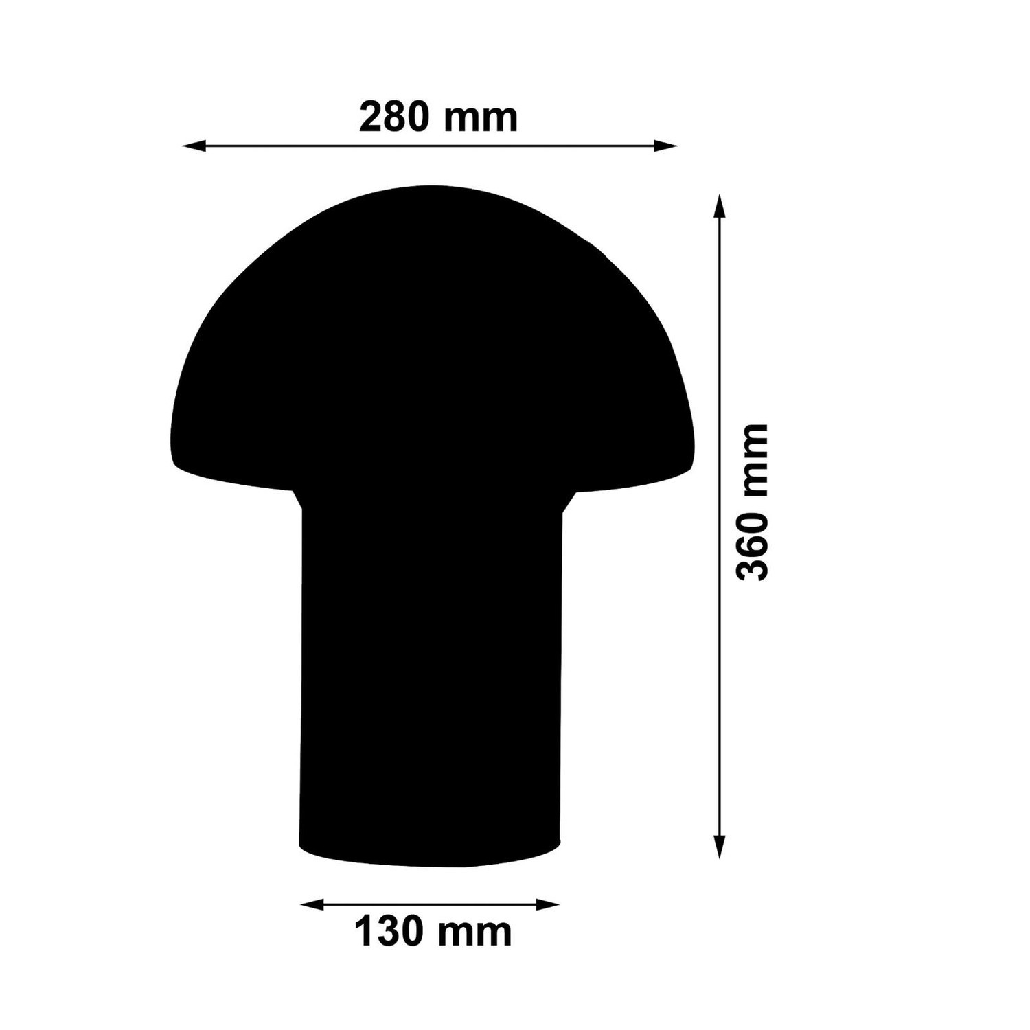 Stolová lampa Glas, v tvare hríba, biela Ø 28 cm