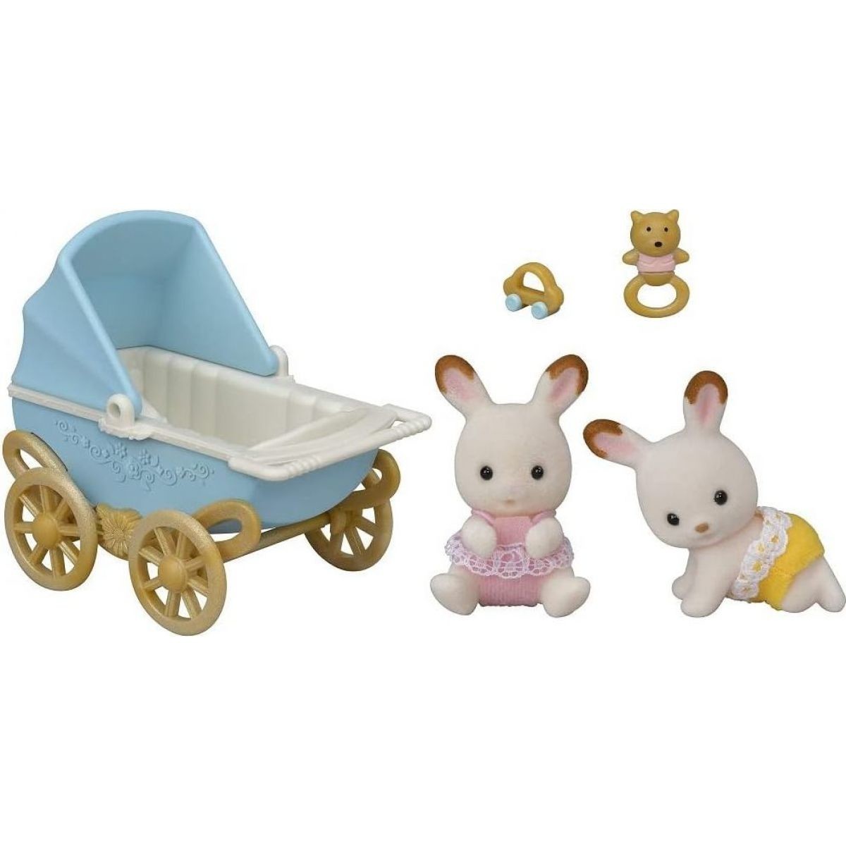 Sylvanian Families Dvojičky Chocolate králikov s kočíkom