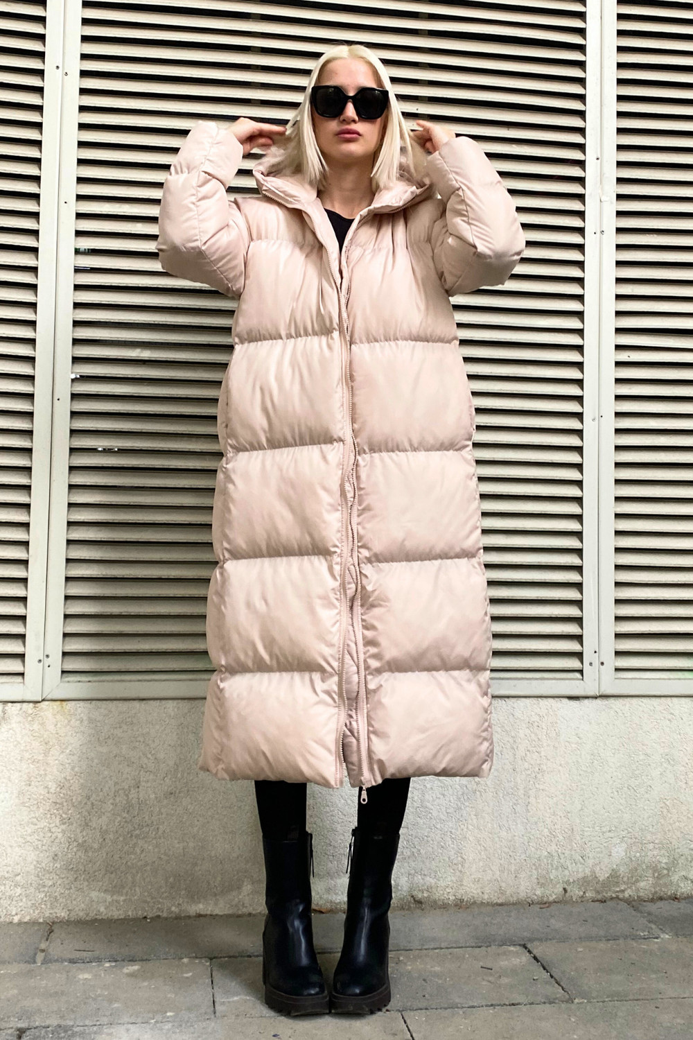 Madmext Mad Girls Beige Long Puffer Coat