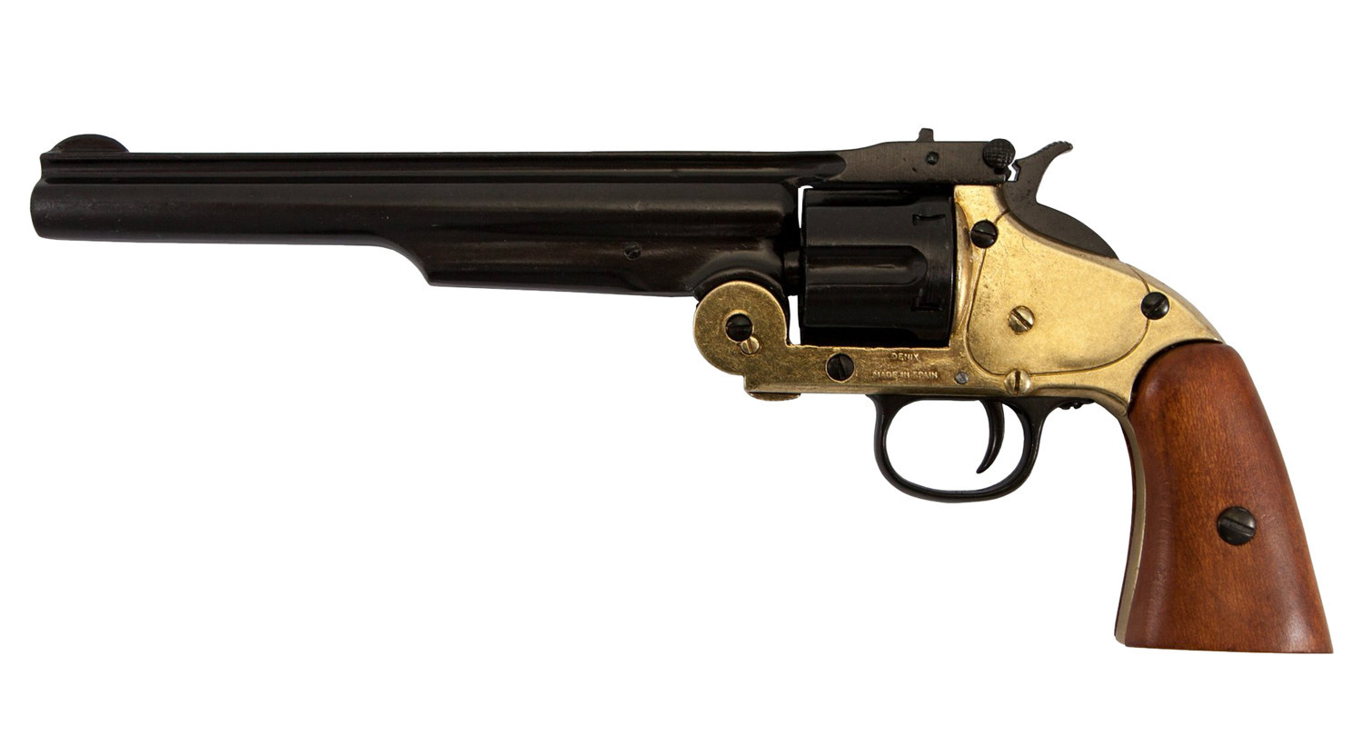 Replika revolvera Schofield cal.45 r.1869 - čierna-zlatá-hnedá