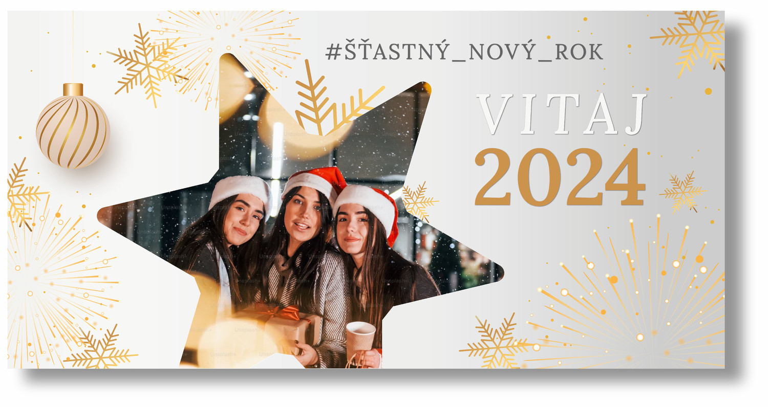 Personal Silvestrovský banner s fotkou - Pure Rozmer banner: 130 x 65 cm