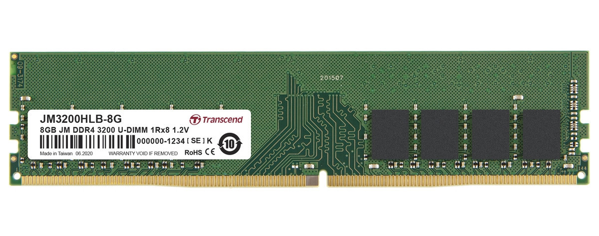 Transcend pamäť 8GB DDR4 3200 U-DIMM (JetRam) 1Rx8 CL22