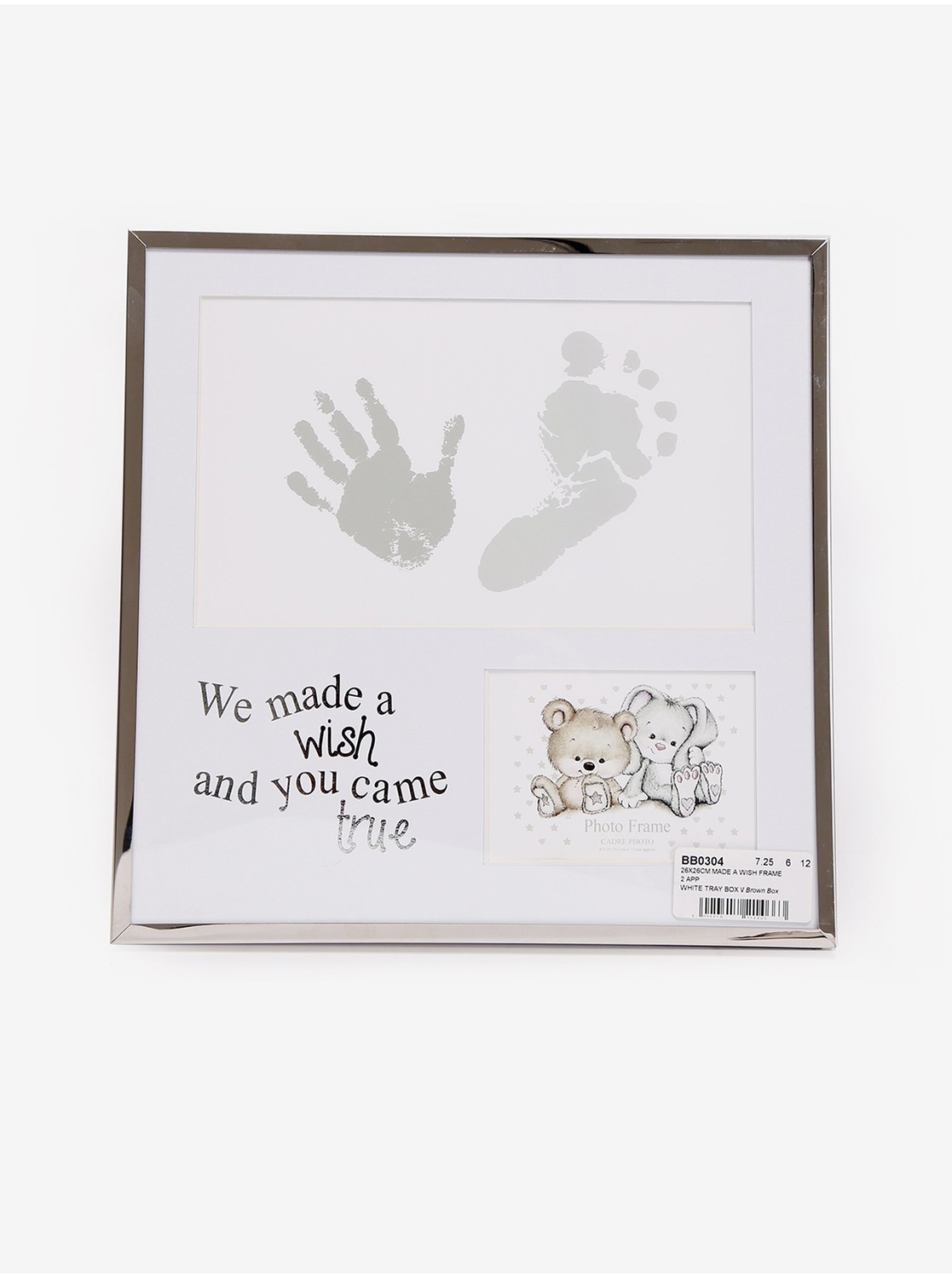 Rámček na odtlačok ručičky a nožičky 26x26 SIFCON v striebornej farbe