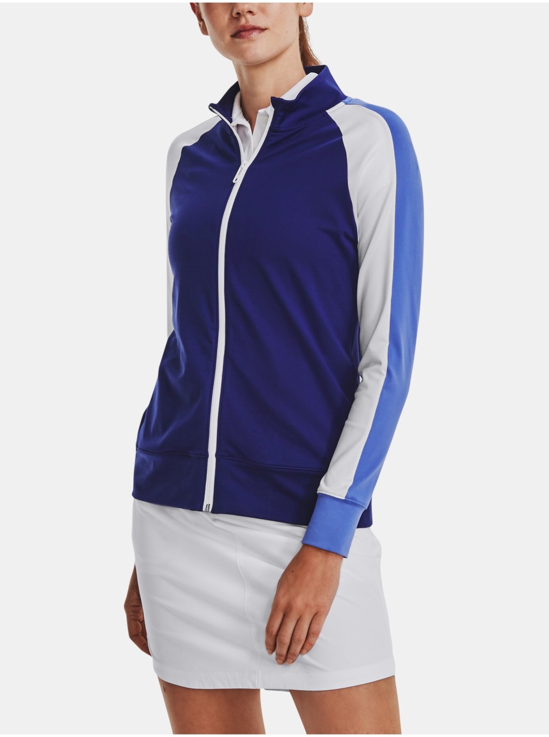 Bielo-modrá dámska športová mikina na zips Under Armour UA Storm Midlayer FZ