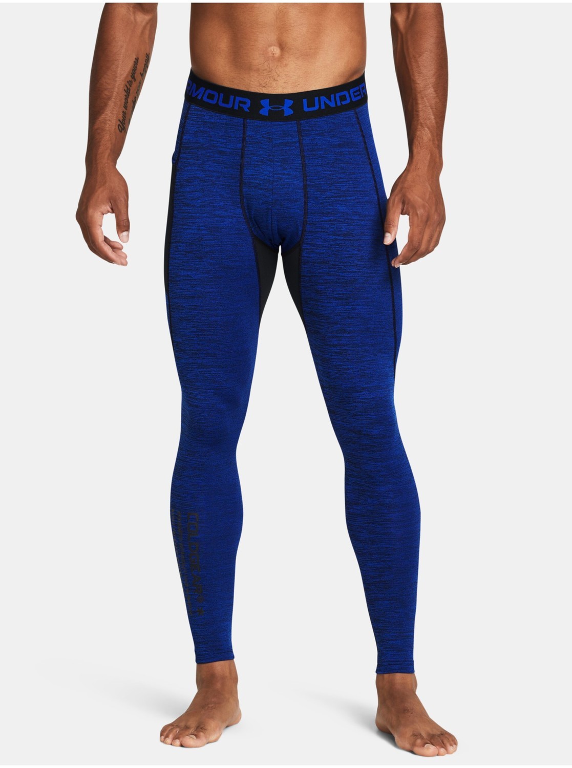 Modré pánske kompresné legíny Under Armour UA CG Armour Twist Lgs