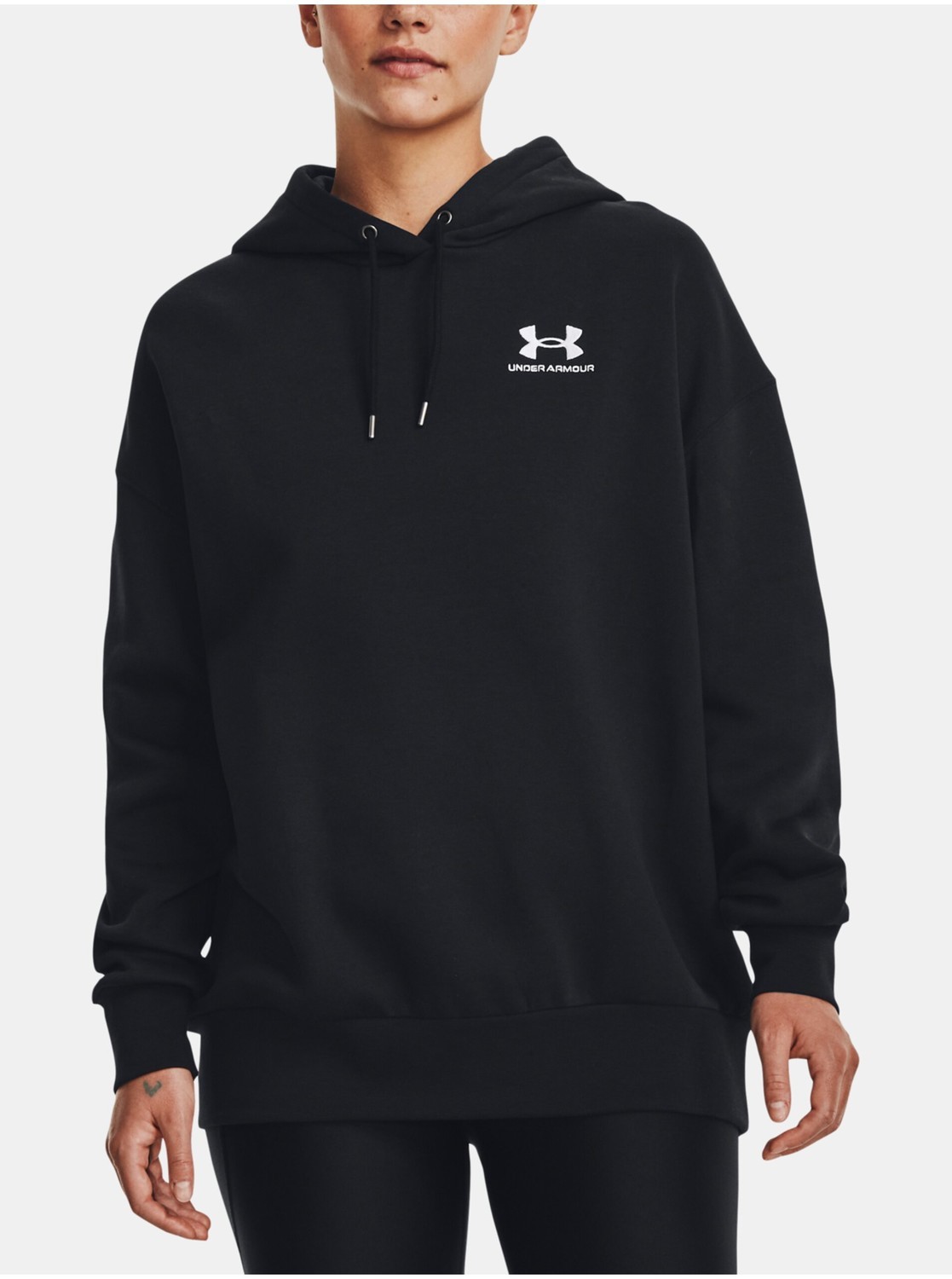 Čierna mikina Under Armour Essential Flc OS Hoodie