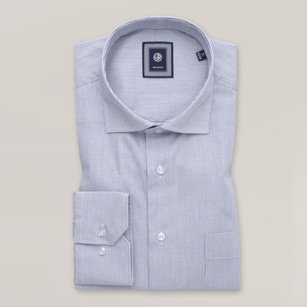 Pánska svetlomodrá košeľa slim fit s talianskym golierom 15859