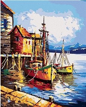 Malý přístav v Benátkách, 40×50 cm, vypnuté plátno na rám