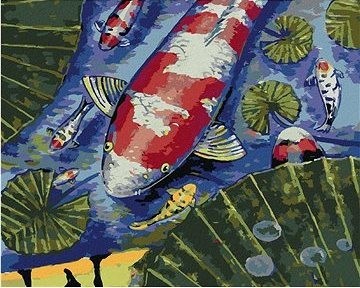 Thajská rybka červená, 40×50 cm, vypnuté plátno na rám