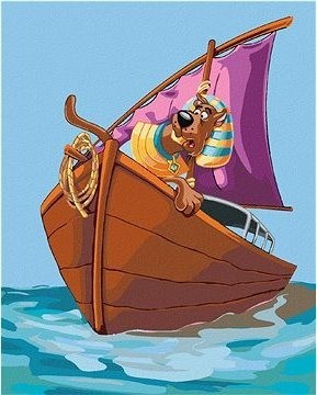 Faraon Scooby v lodi (Scooby Doo), 40×50 cm, vypnuté plátno na rám