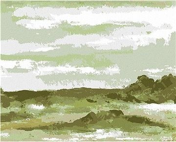 Zelená krajina (Haley Bush), 40×50 cm, vypnuté plátno na rám