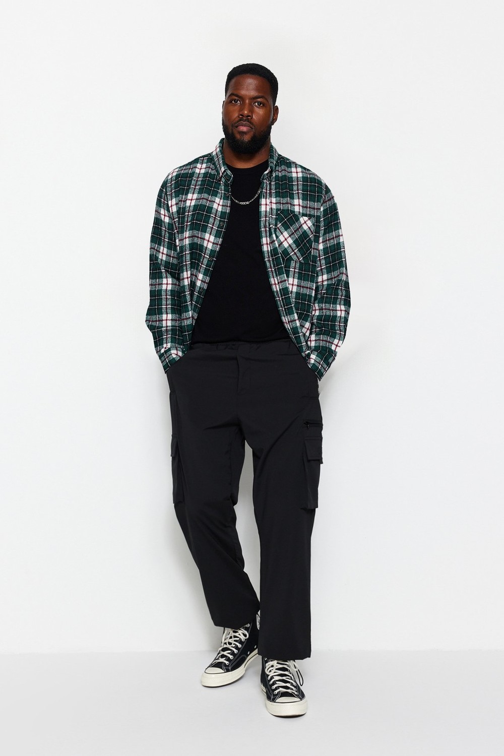 Trendyol Black Men's Jogger Technical Parachute Fabric Pocket Zippered Elastic Waist Casual Plus Size Trousers