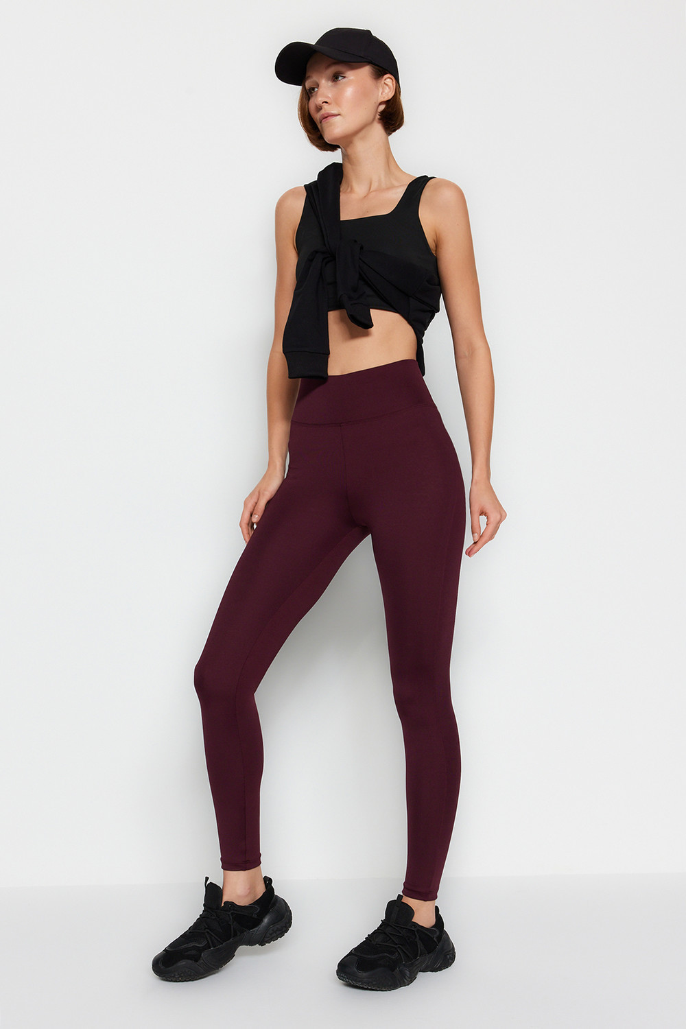 Trendyol Dark Cherry-Sticker Full Length Sports Leggings
