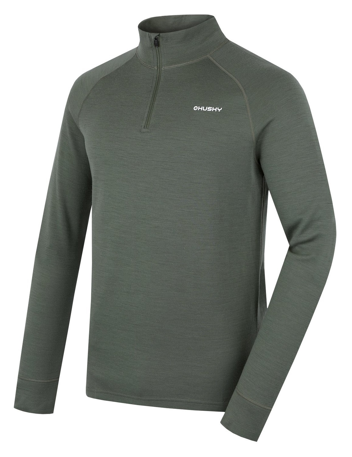 Men's merino sweatshirt HUSKY Aron Zip M khaki