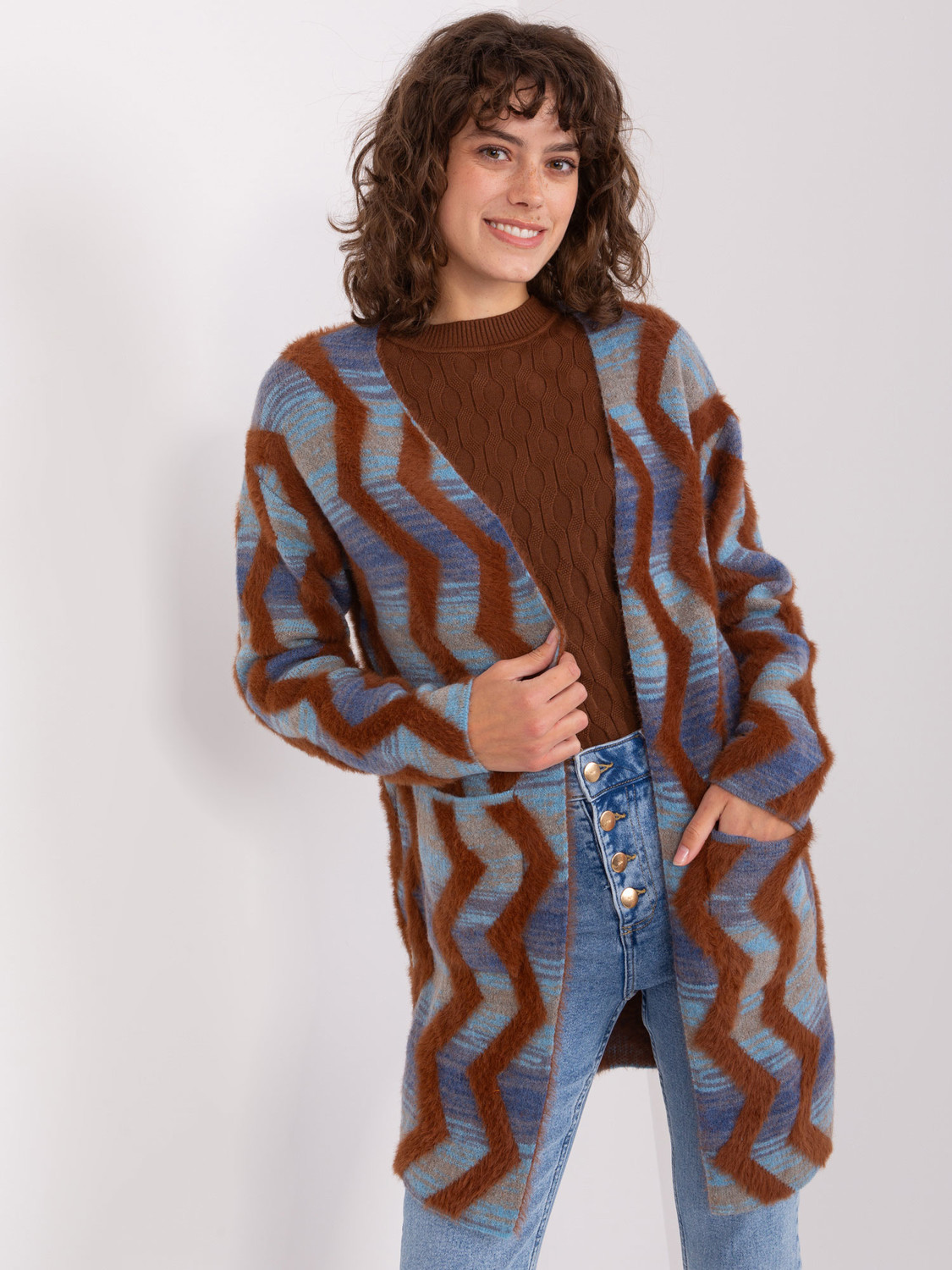 Dark blue cardigan with pockets