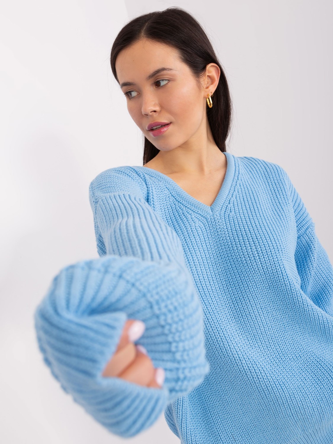 Light blue women's oversize sweater