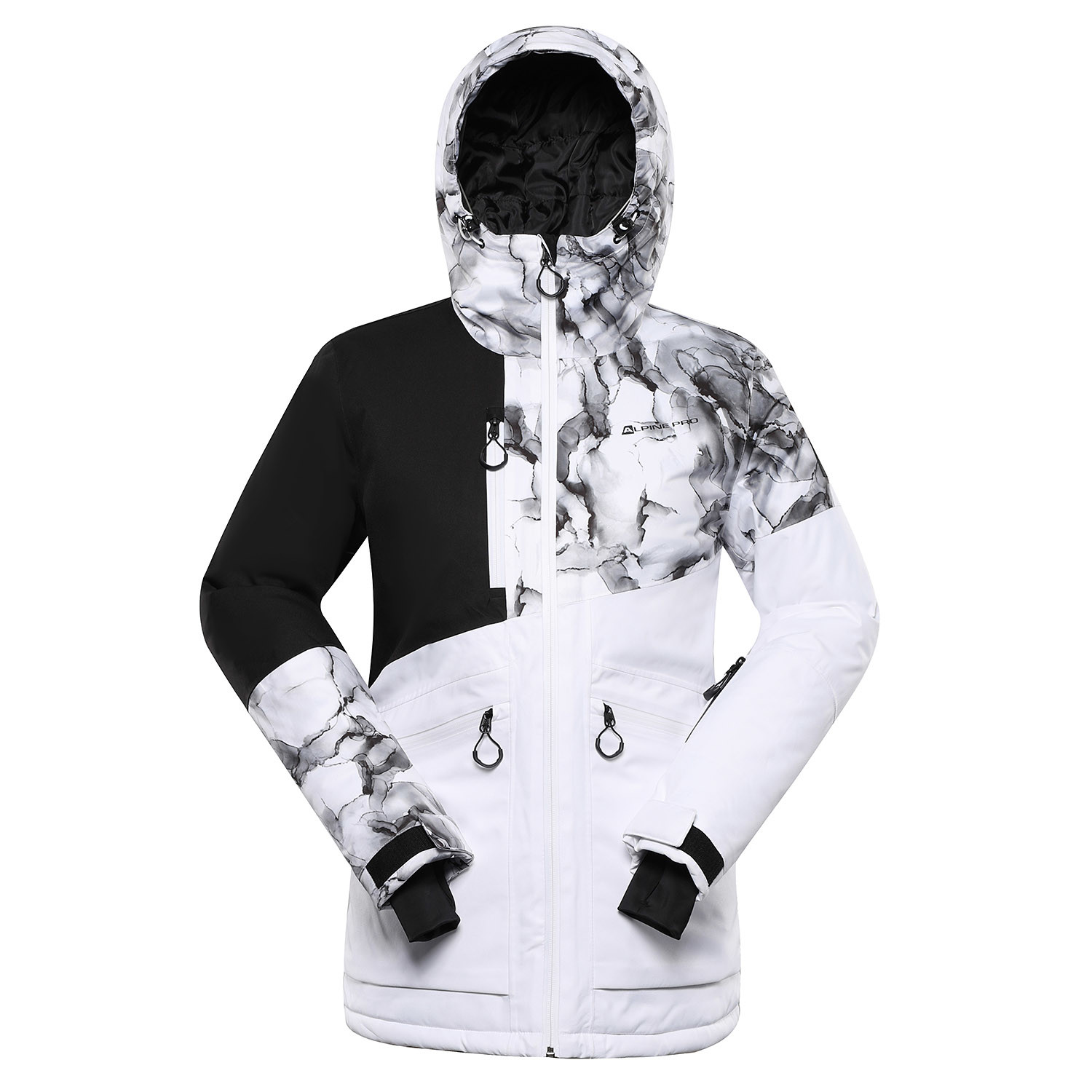 Women's ski jacket with ptx membrane ALPINE PRO UZERA white variant pb