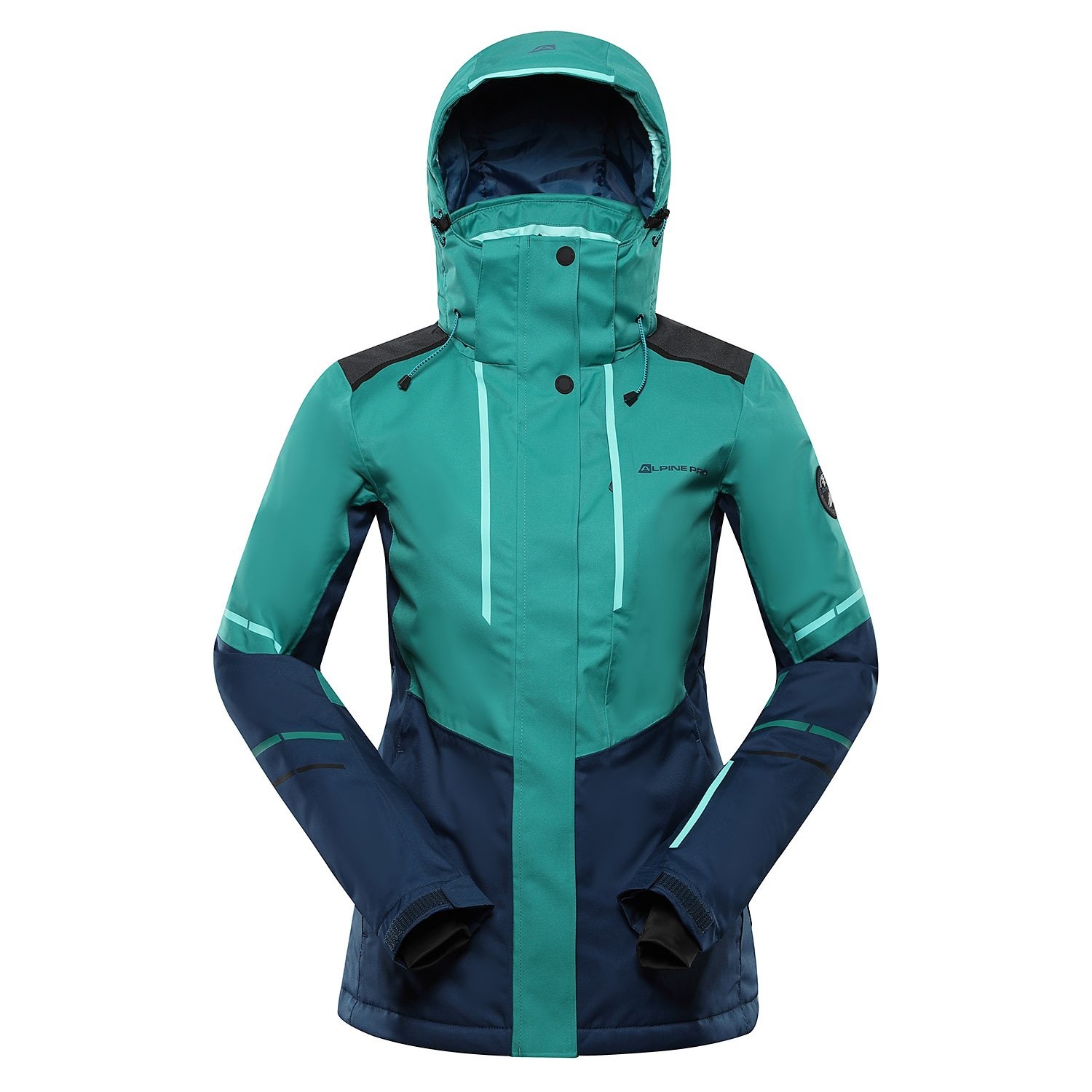 Women's ski jacket with ptx membrane ALPINE PRO ZARIBA shady glade