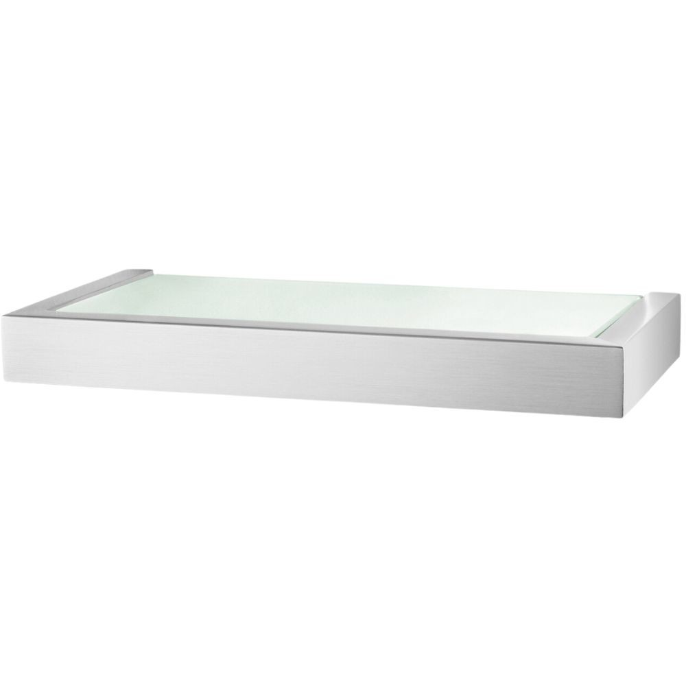 Kúpeľňová polička LINEA 26 cm, mat, nerezová oceľ/sklo, Zack