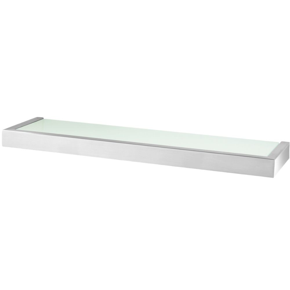 Kúpeľňová polička LINEA 46 cm, mat, nerezová oceľ/sklo, Zack