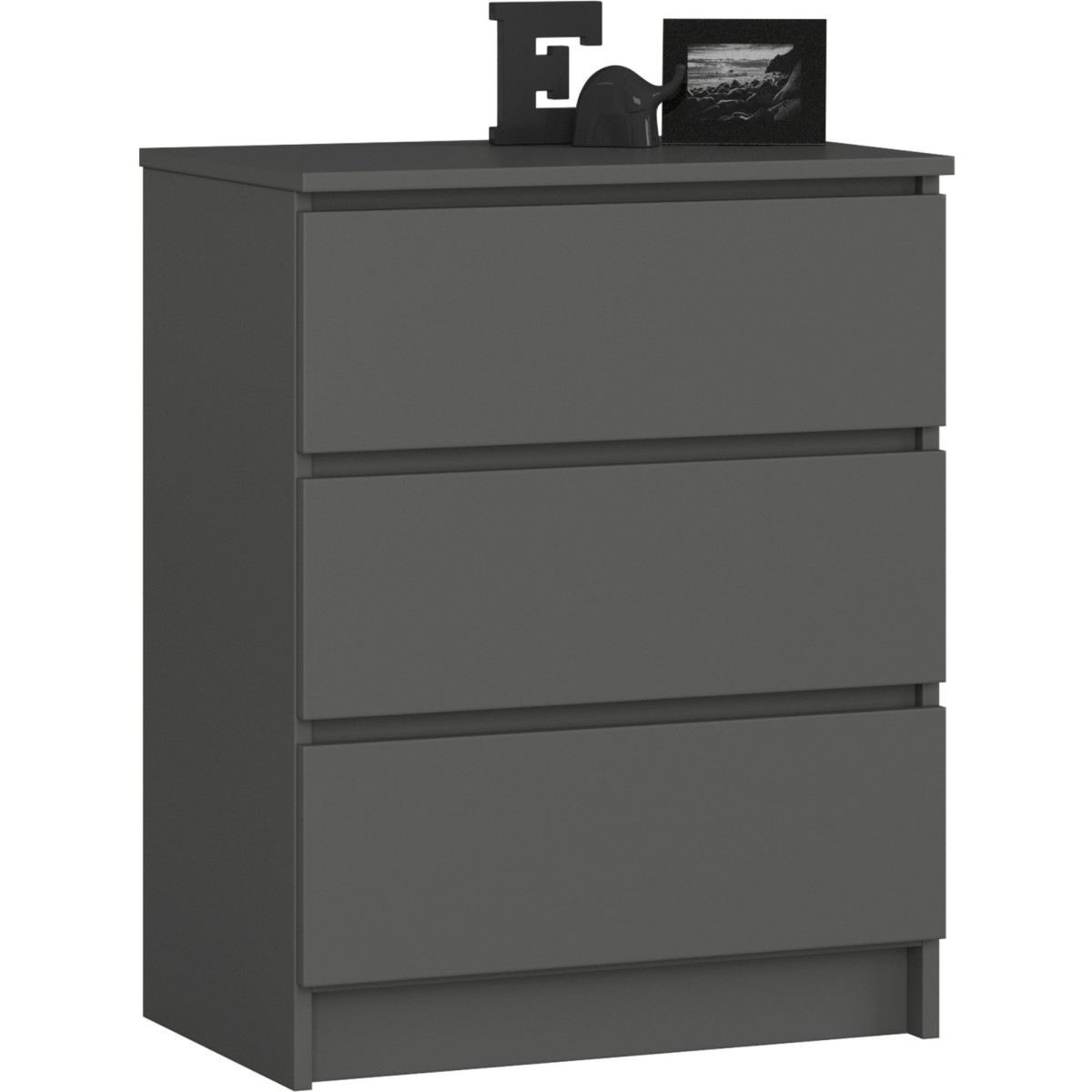 Komoda Kuba 60 cm se 3 zásuvkami grafitová