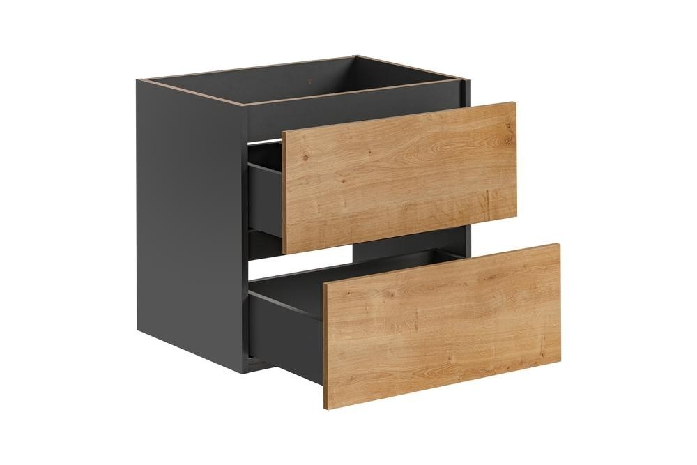 Závěsná skříňka pod umyvadlo Monako 820 2S 60 cm šedá/dub hamilton