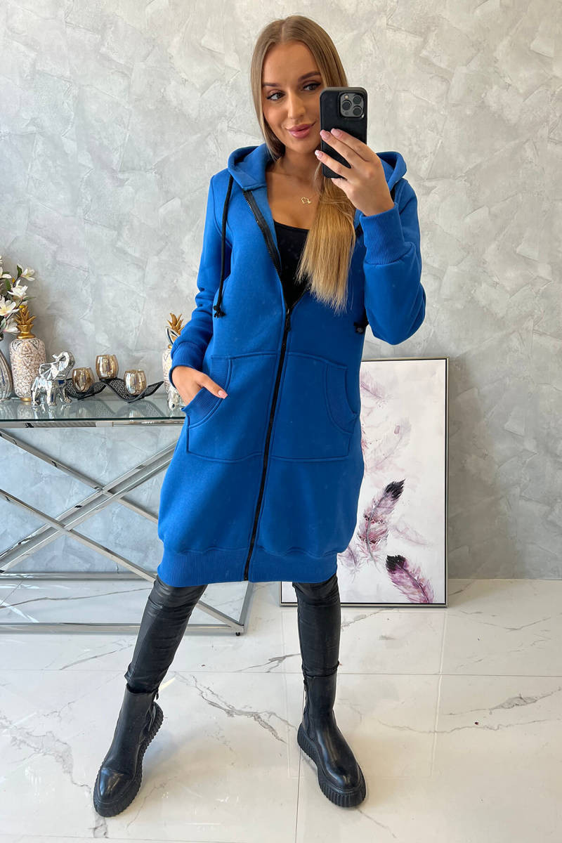 Chrpová dlhá mikina s kapucňou UNI