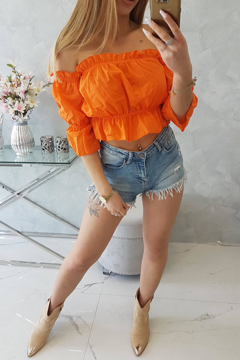 Oranžová pruhovaná blúzka UNI