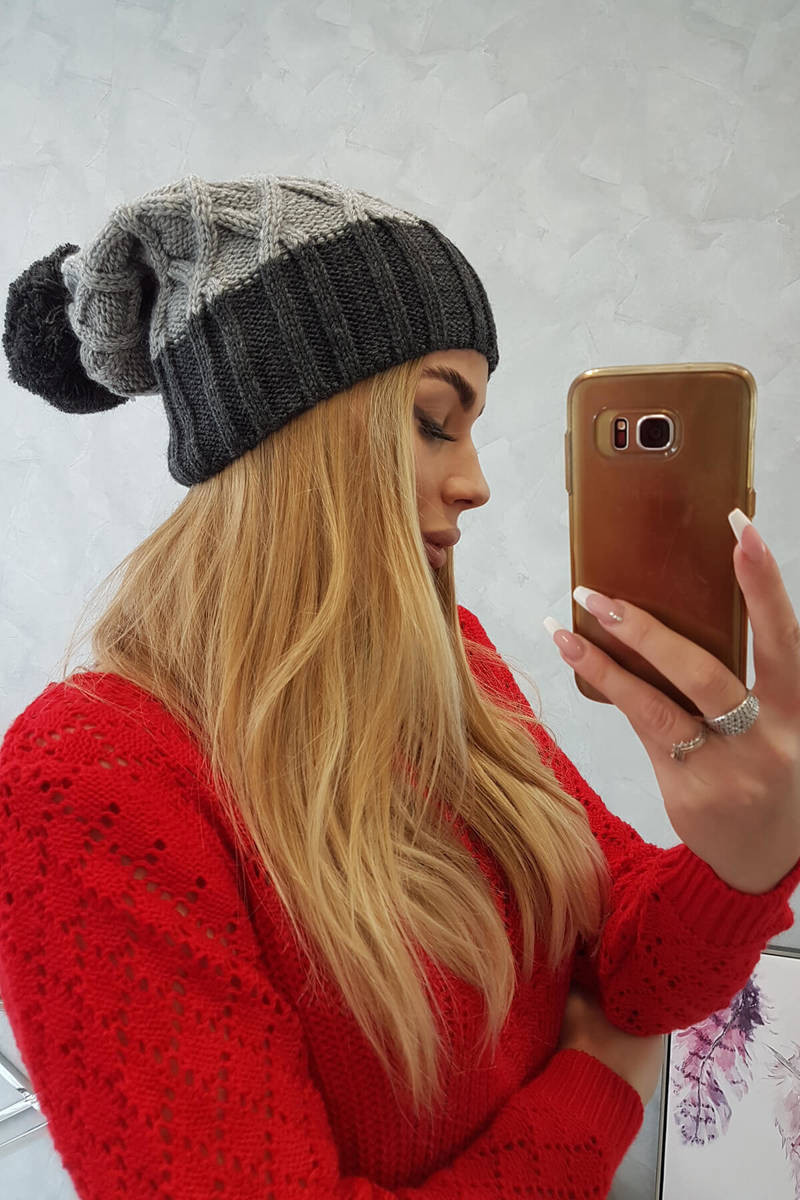 Milano fleecová čiapka K203 svetlo šedá + grafitová UNI