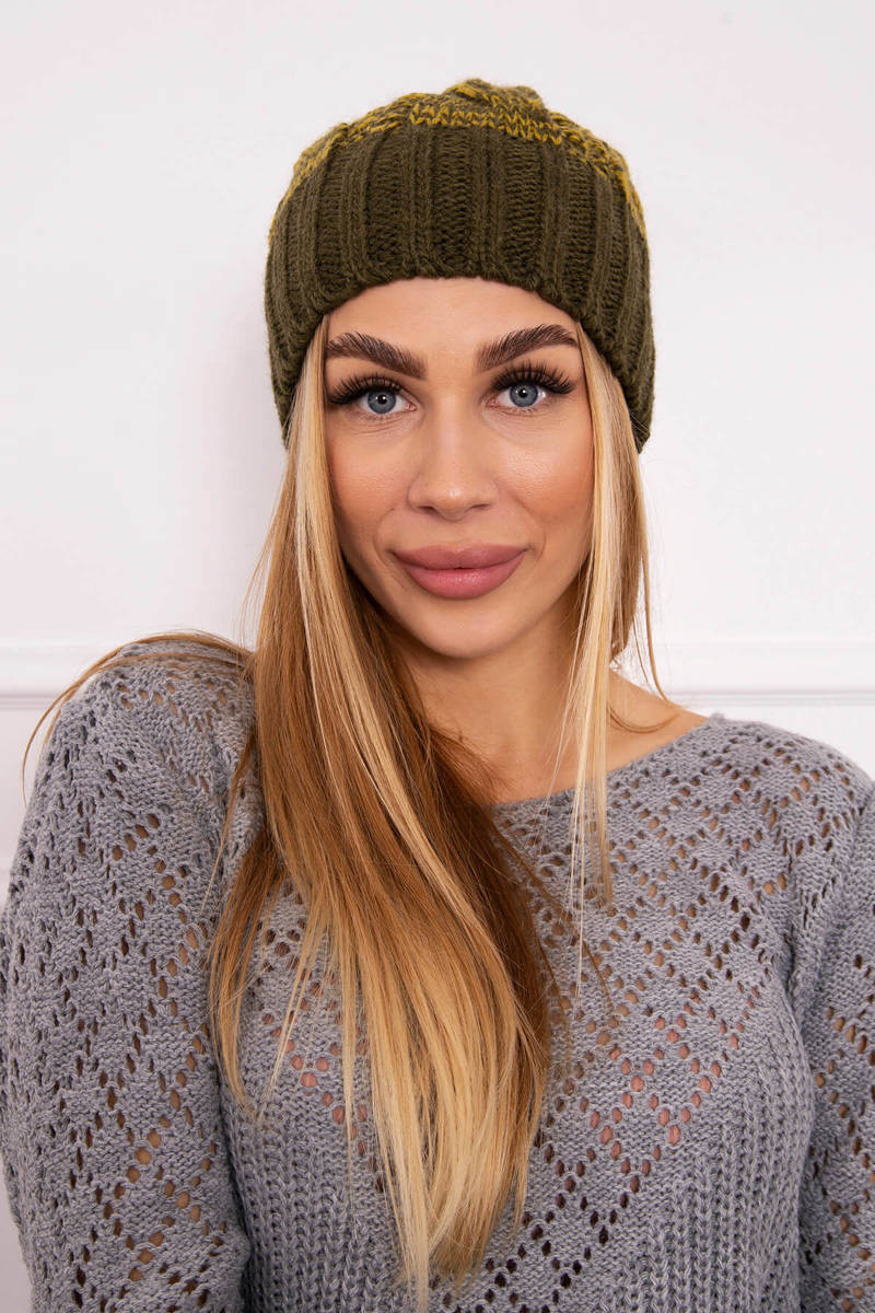 Paris fleecová čiapka K213 khaki+kiwi UNI
