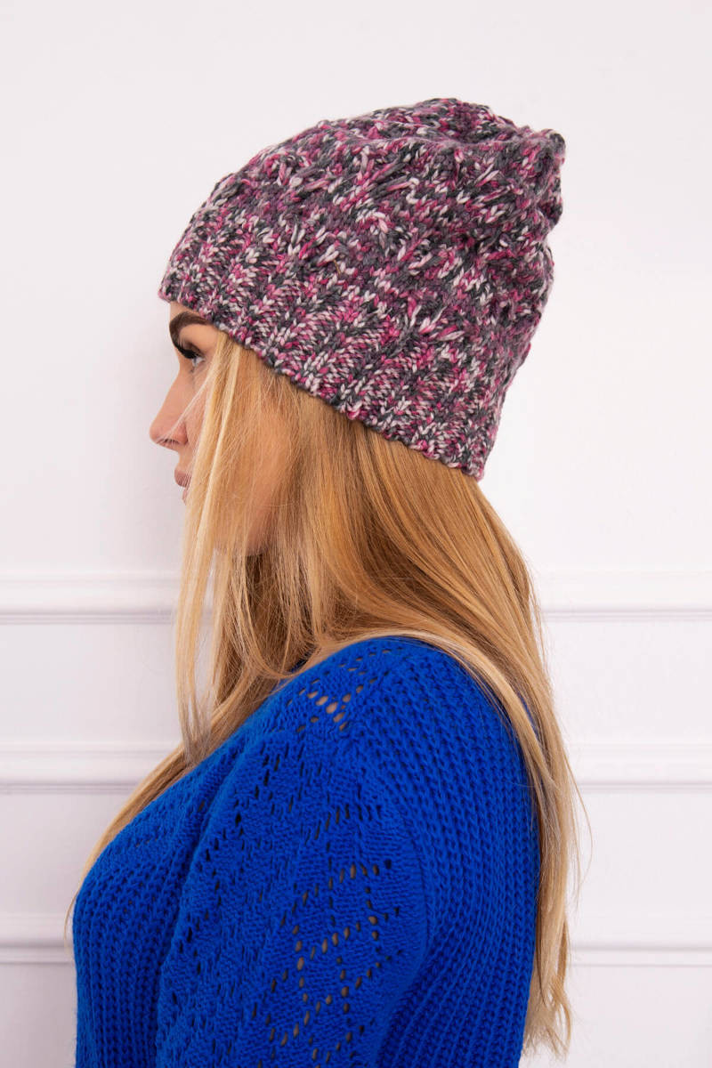 Fleecová čiapka Roksana K209 purple+graphite UNI