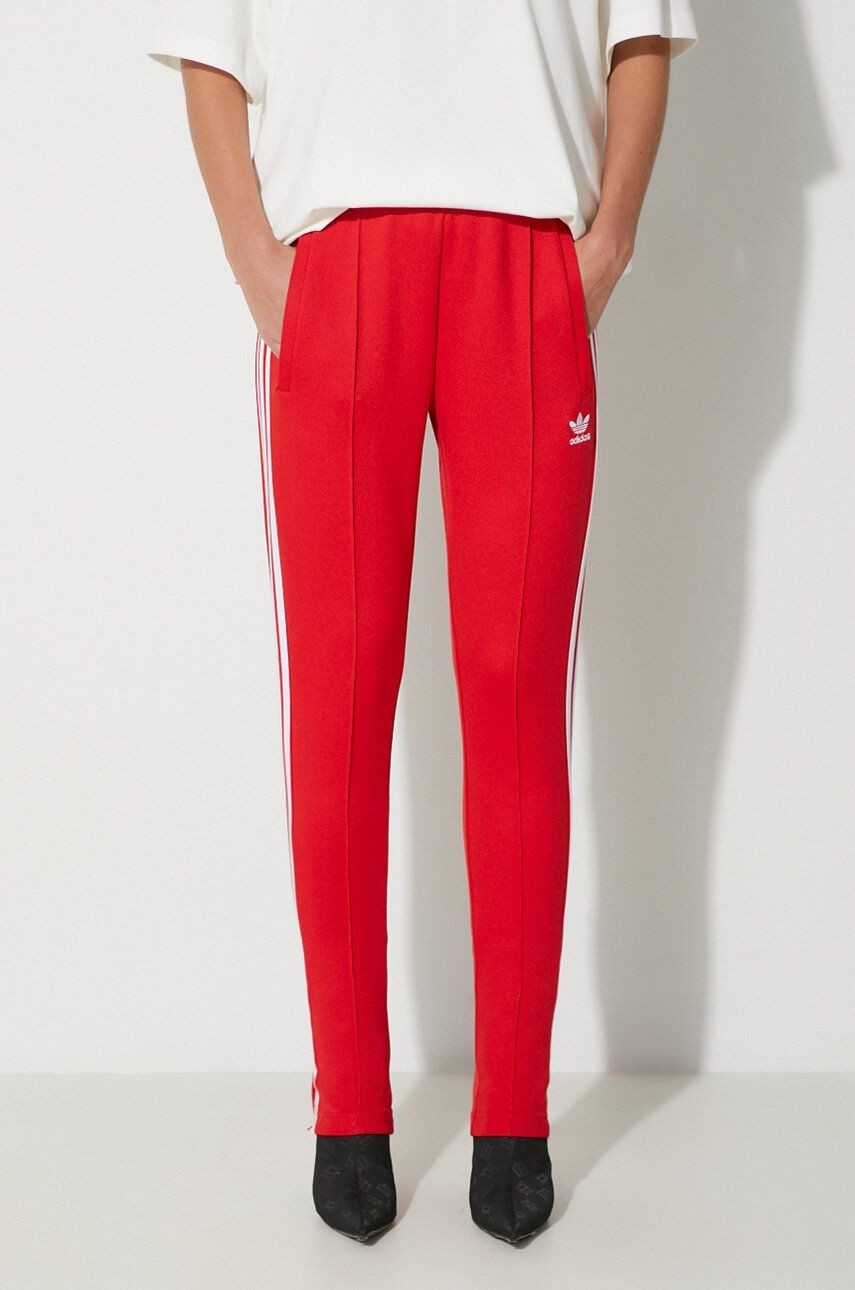 Tepláky adidas Originals SST Classic TP červená farba, s nášivkou, IK6603