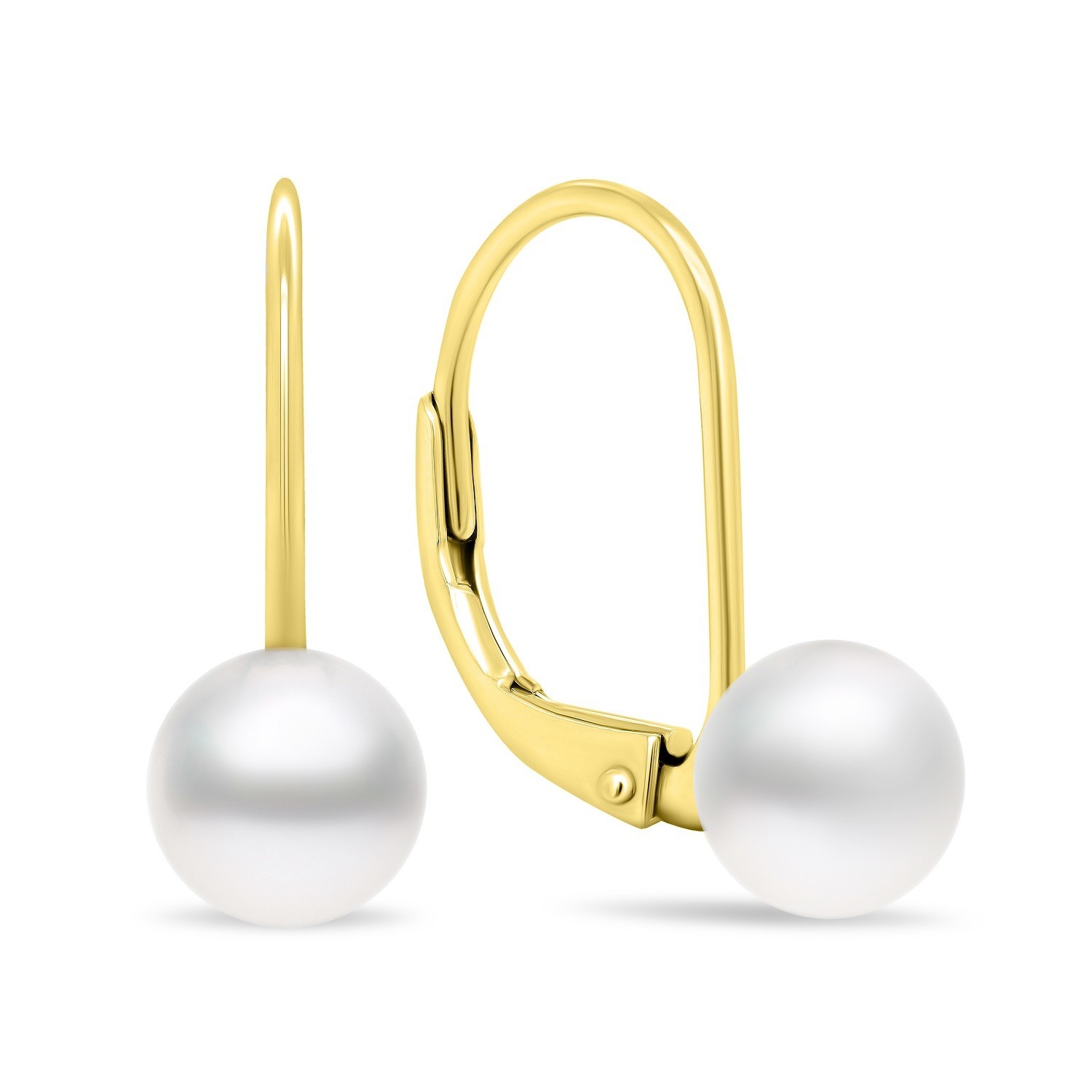 Brilio Silver Jemné pozlátené náušnice s pravými perlami EA409Y/410/411 0,6 cm