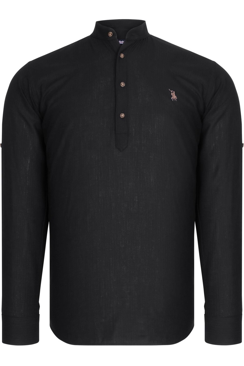 G783 DEWBERRY JUDGE COLLAR MEN'S SHIRT-PLAIN BLACK