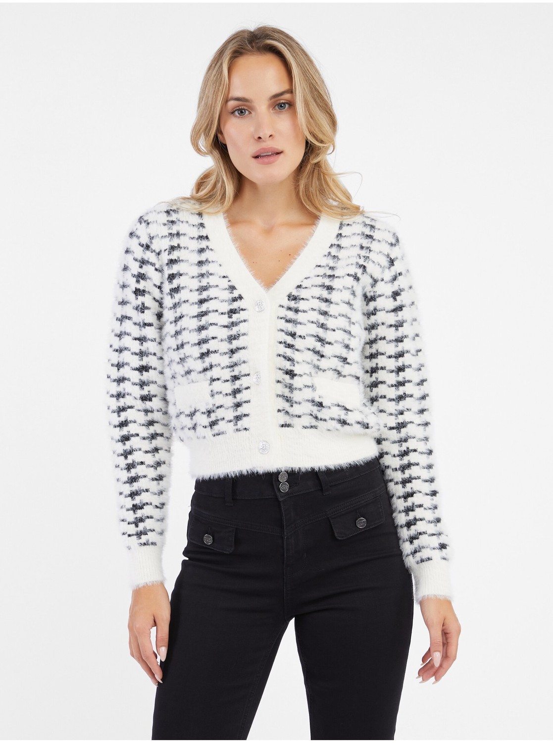 Orsay White and Black Women's Patterned Cardigan - Women's
