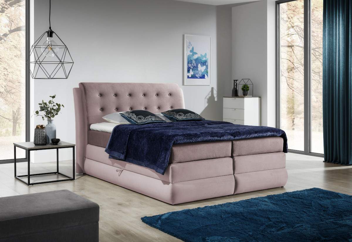 Expedo Čalúnená posteľ boxspring ARTIS + topper, 120x200, solar 63/solar 61
