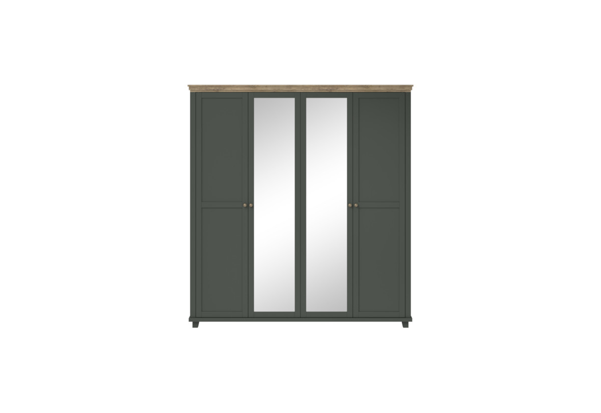 Expedo Šatníková skriňa DIVOR, 200x216x62, zelená/dub lefkas tmavý