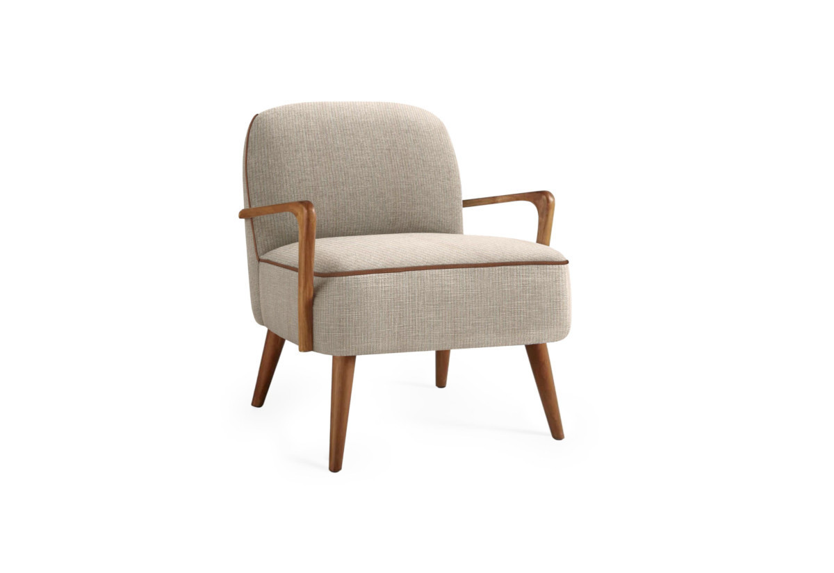 Expedo Kreslo PASTOR, 66x76x69, svetlo béžová/svetlý orech