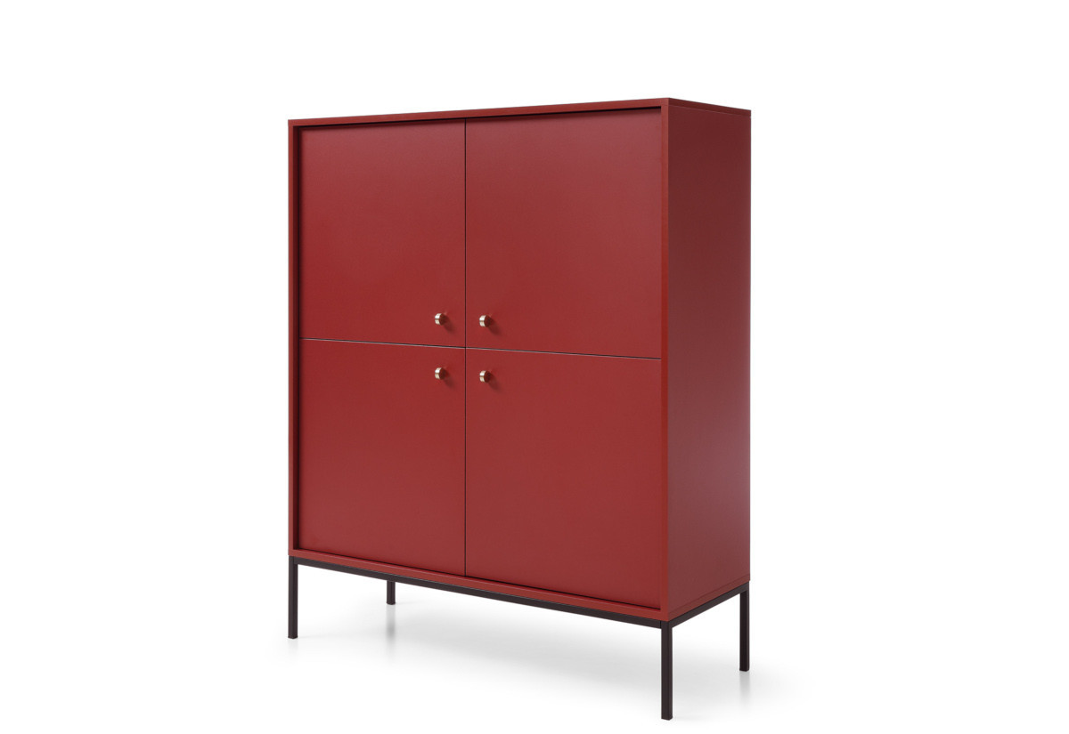 Expedo Vysoká komoda NANO, 103,5x125,5x39, červená