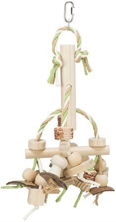 Trixie Toy with paper bands, wood, coloured, 31 cm, multi coloured