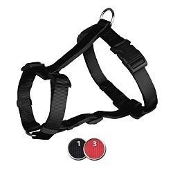Trixie Classic H-harness, S–M: 40–65 cm/15 mm, black