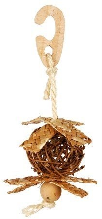 Trixie Wicker ball on a rope with nesting material, ř 5.5 cm