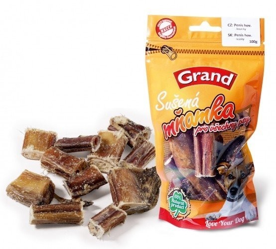 GRAND - pamlsky GRAND sušený penis hovadzi kusky 100g