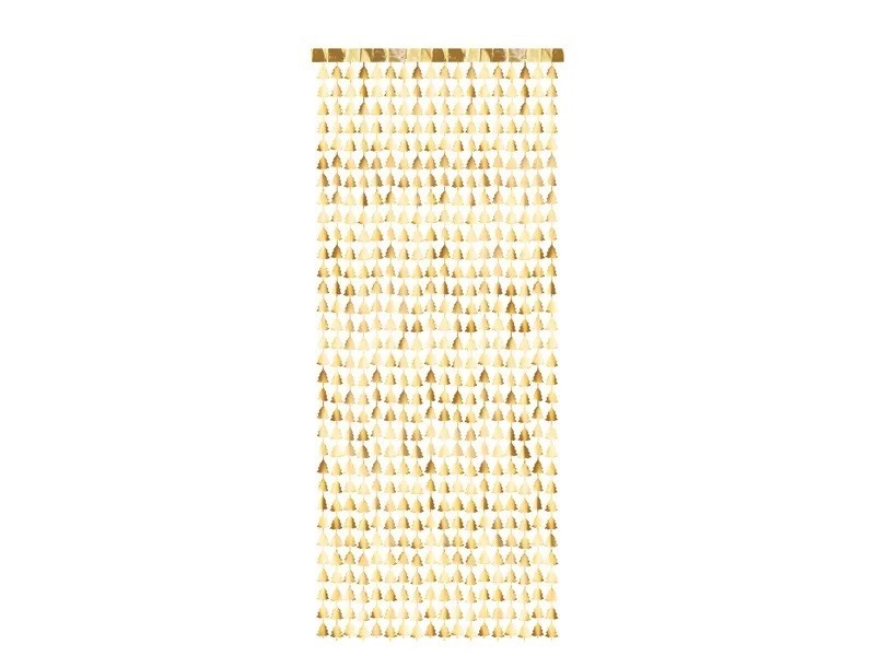 PartyDeco Záves vianočný stromček - zlatý 100 x 245 cm