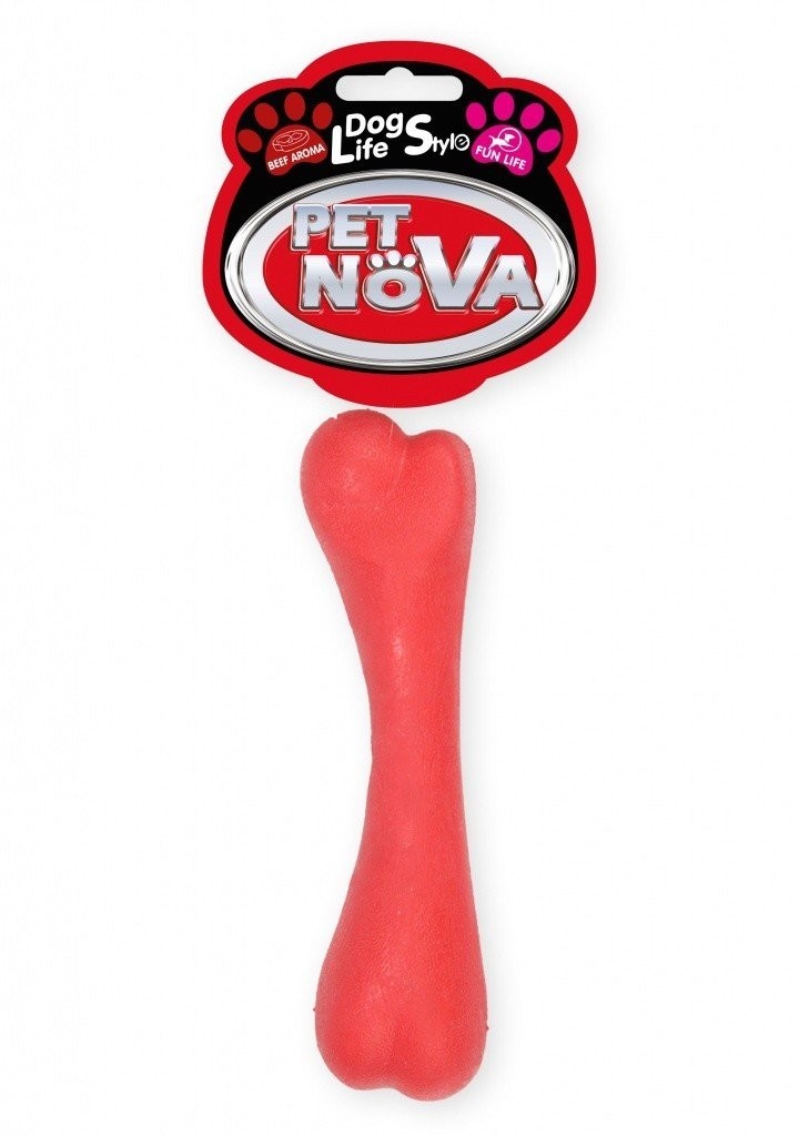 Petnova - Hracky HRACKA - TPR BONE 16CM RED