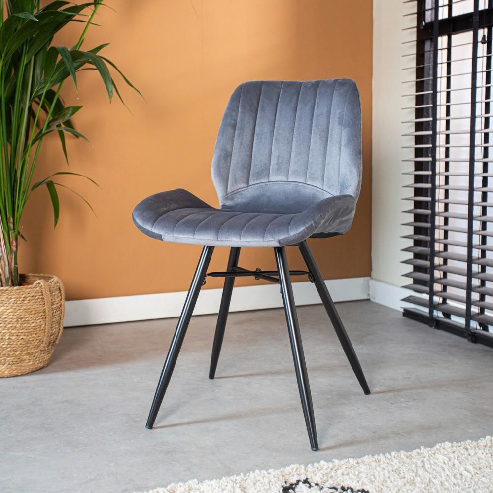 Sada Stoličiek Barron Velvet Antracitová