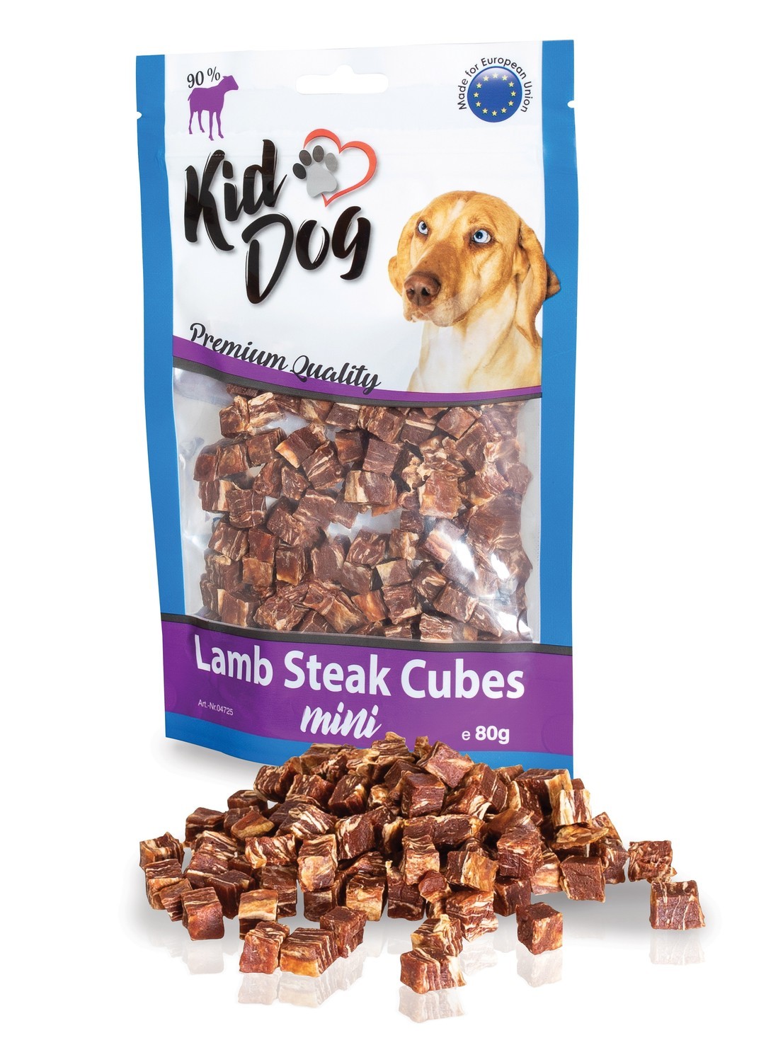 KID DOG KD Jahnacie mäsícko v kockách 80g